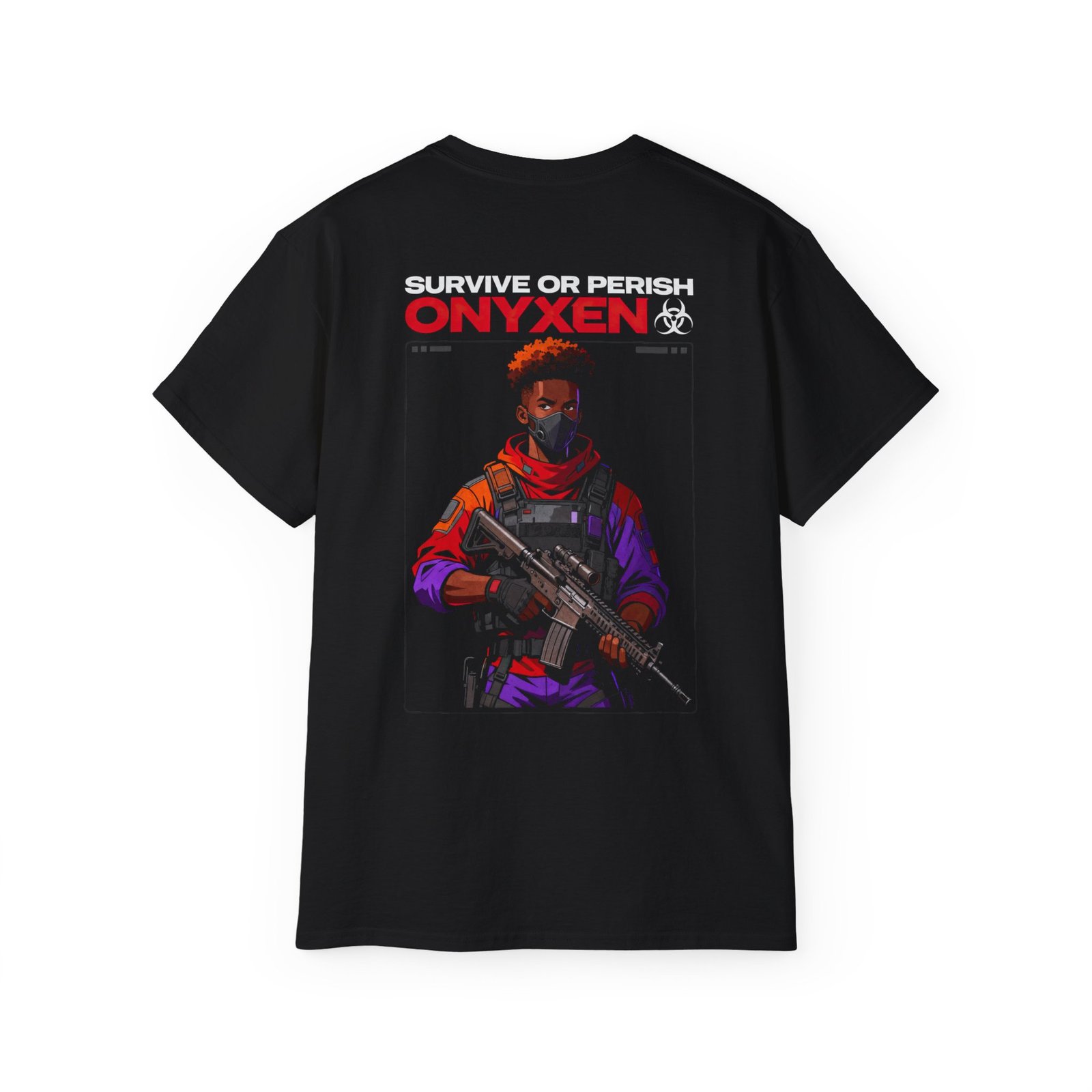 Black Anime Soldier Warrior Tee