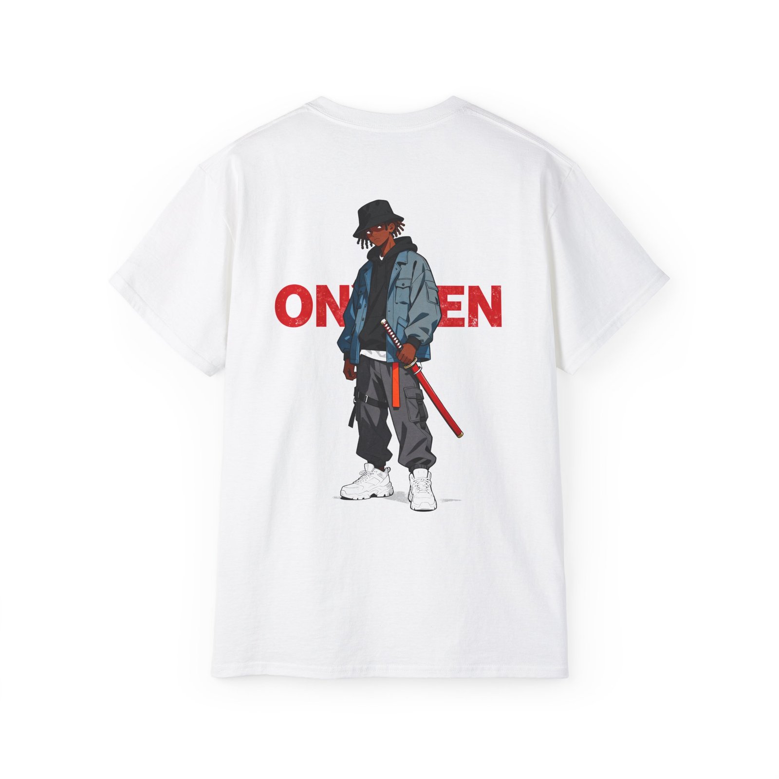 ONYXEN Black Anime Samurai Graphic Tee
