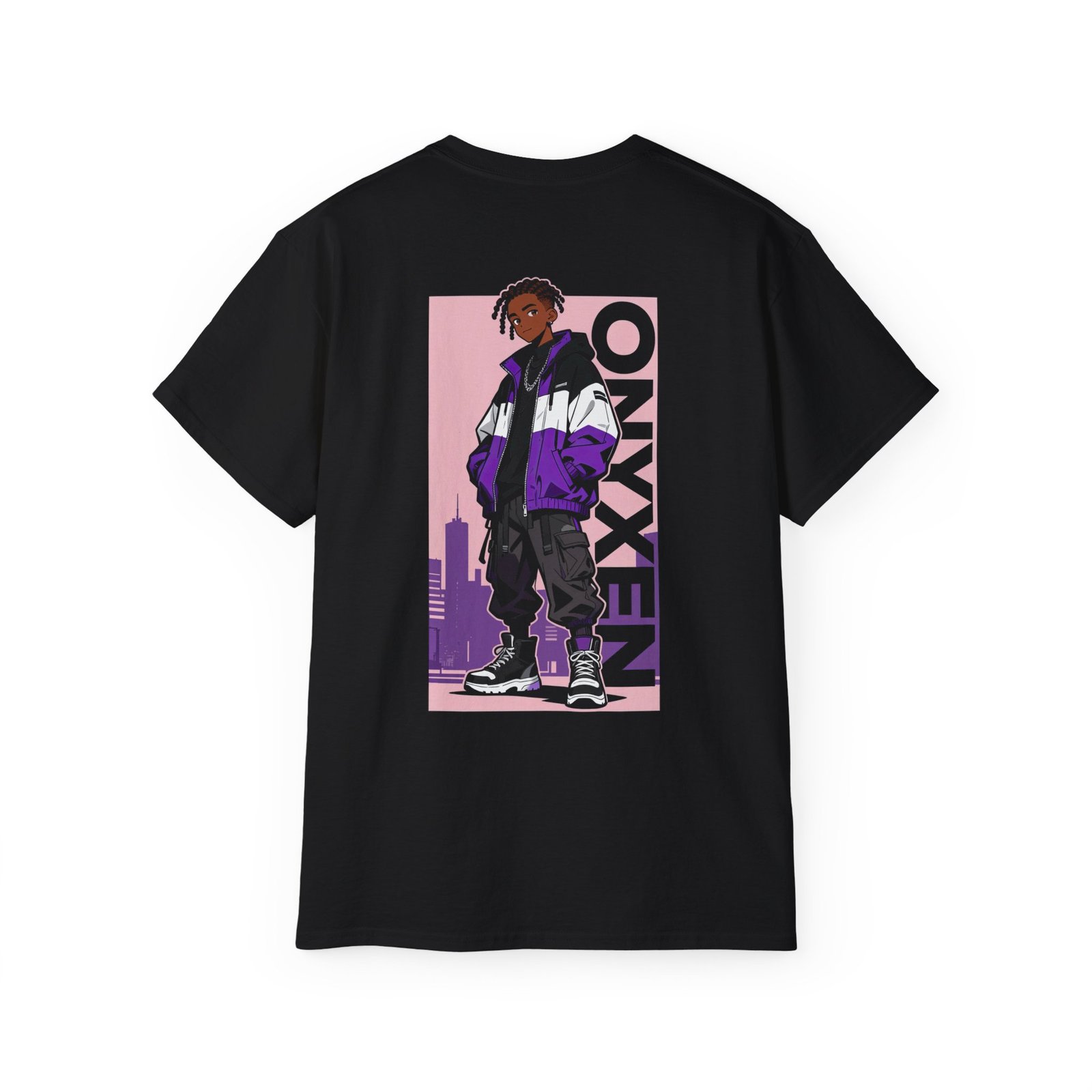 Black Anime Streetwear T-Shirt - ONYXEN Black Anime