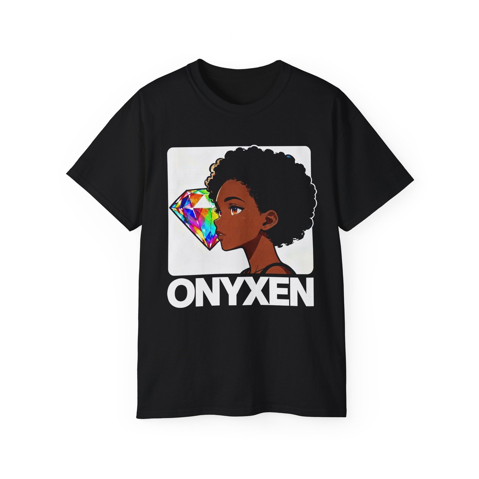 Black Anime Diamond Girl Graphic Tee