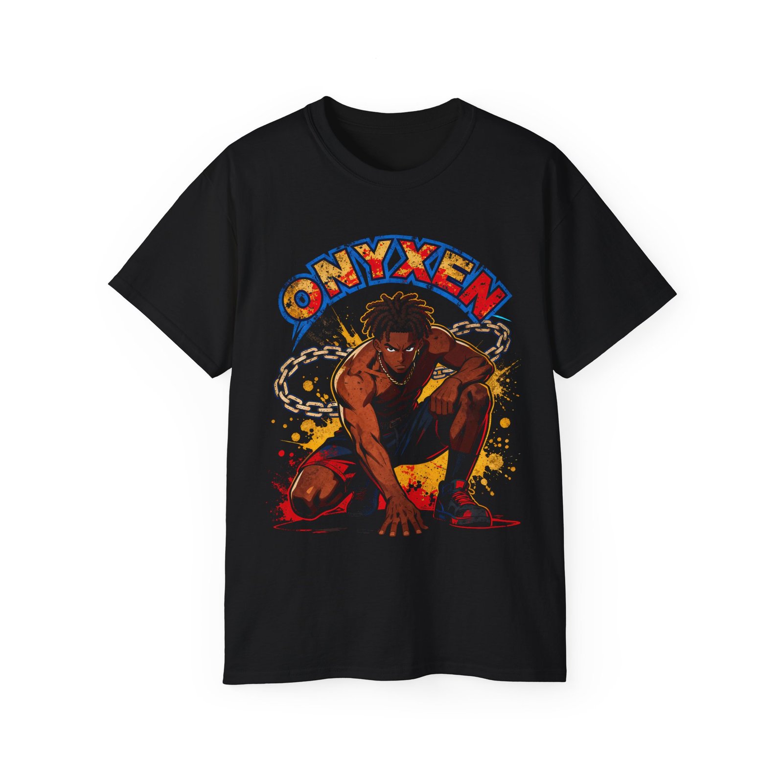 Black Anime Hero Graphic Tee