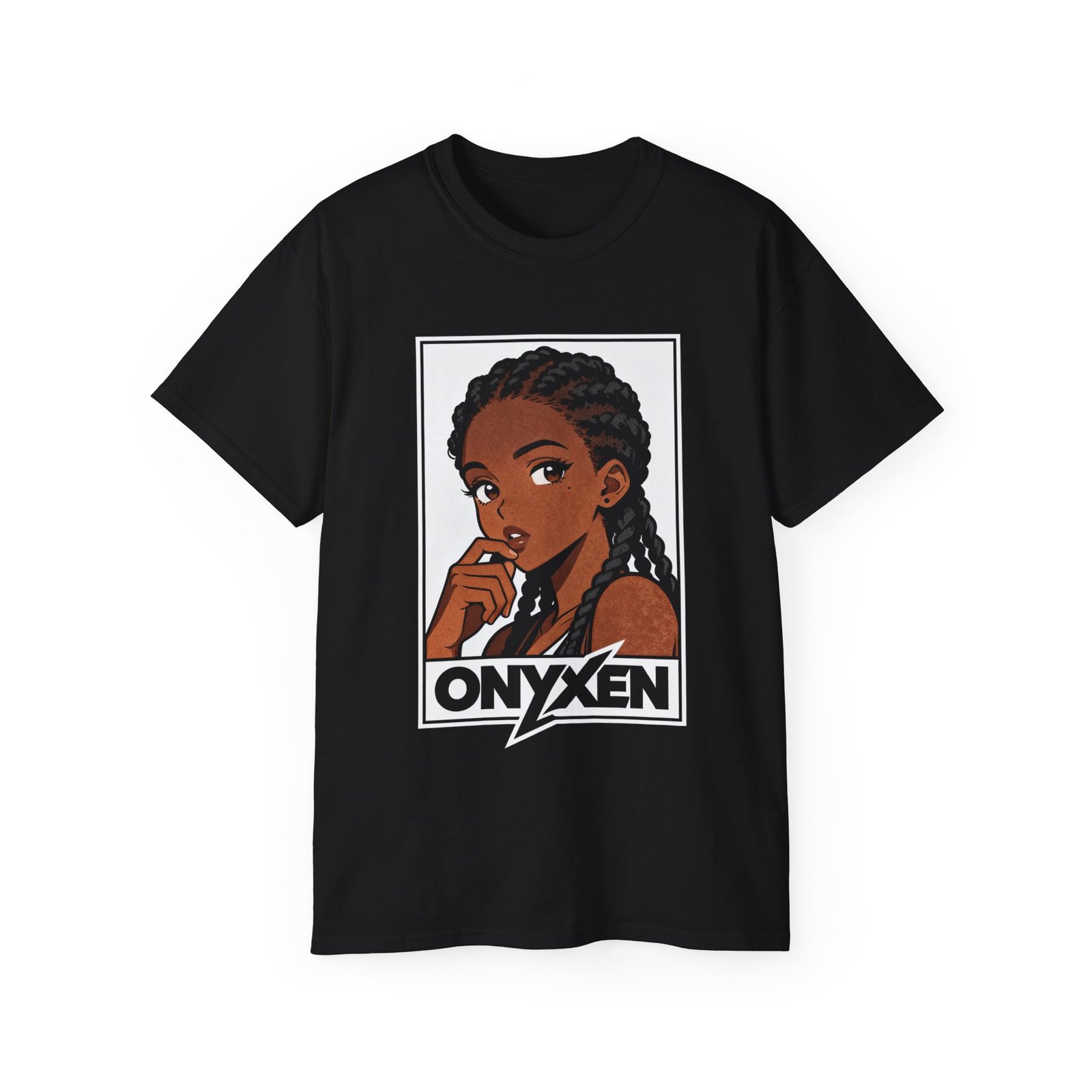 Black Anime Girl Streetwear Tee